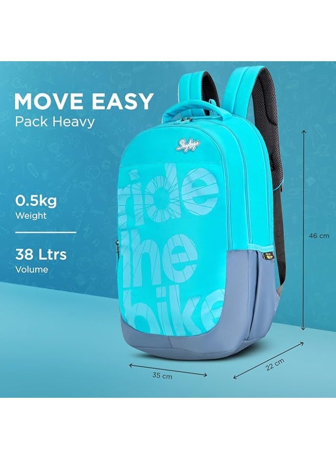 سكاي باجز Skybags Stash Blue 38 Liters Casual Backpack for Boys and Girls | 3 Compartments, Quick Access Pocket, Organizer | Perfect for School & Travel - Unisex - Image 3